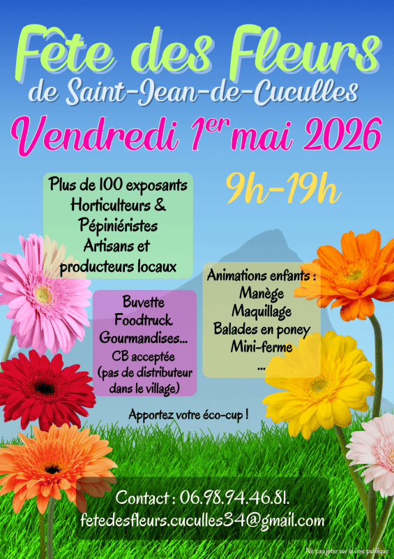 fête des fleurs Saint-Jean-de-Cuculles 36ème édition de la fête des fleurs de saint-jean-de-cuculles