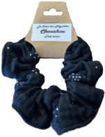 11 Chouchou en coton, double gaze, viscose, satin. Cousu main proche de Montpellier, à Vailhauquès.