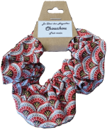 14 Chouchou en coton, double gaze, viscose, satin. Cousu main proche de Montpellier, à Vailhauquès.