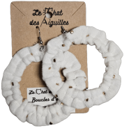 creole-45-tissu-double-gaze-coton-blanc-or Boucles d'oreille textiles assorties aux bracelets, accessoires cheveux et lacets en tissu.