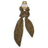 Foulchie : chouchou avec foulard noué dessus pour cheveux en coton motifs mini fleurs jaunes